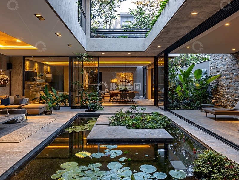 高清大图下载【趣麦麦图】现代庭院别墅设计