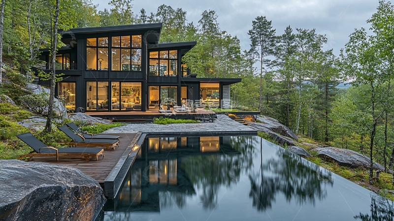 高清大图下载【趣麦麦图】现代森林别墅