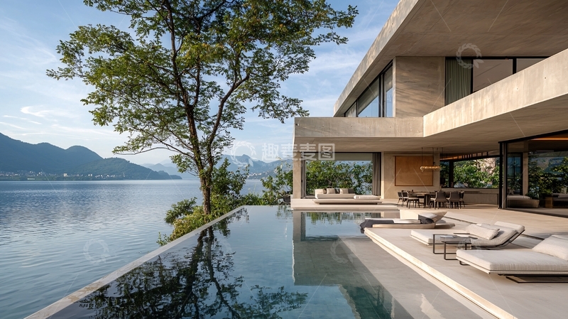 高清大图下载【趣麦麦图】湖景别墅