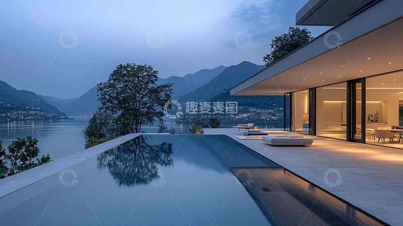 高清大图下载【趣麦麦图】湖景别墅