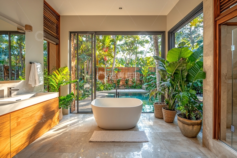 高清大图下载【趣麦麦图】明亮现代的浴室