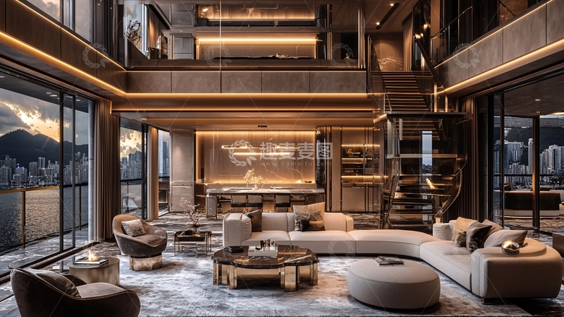 高清大图下载【趣麦麦图】高端豪宅客厅