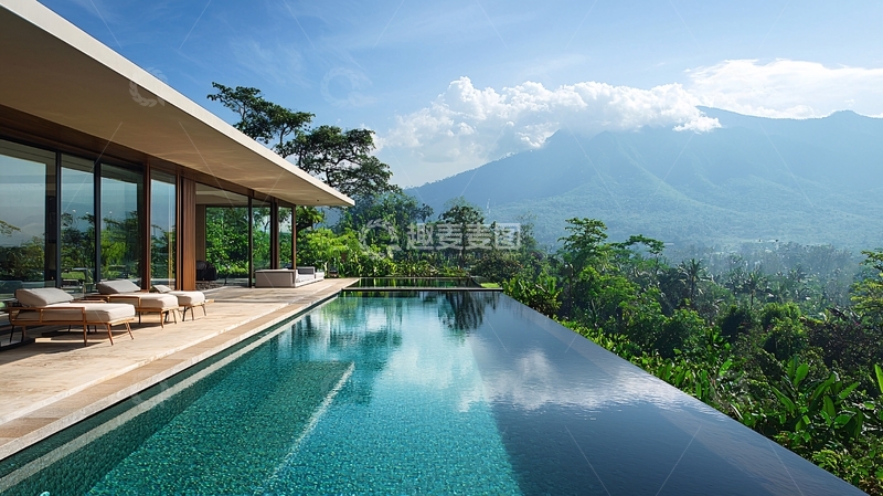 高清大图下载【趣麦麦图】山景泳池别墅