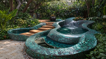 绿宝石马赛克泳池景观