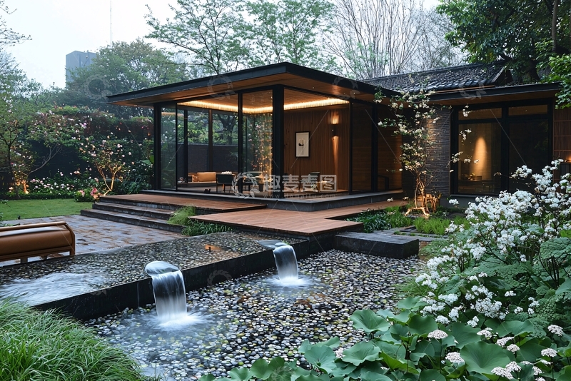 高清大图下载【趣麦麦图】现代简约庭院设计