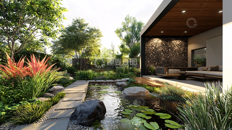 高清大图下载【趣麦麦图】现代庭院设计11