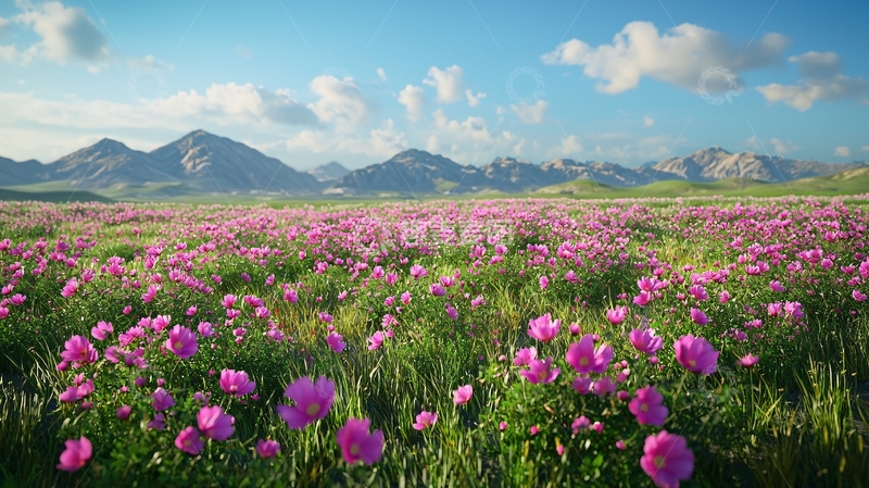 高清大图下载【趣麦麦图】粉色花海