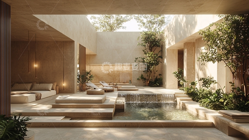 高清大图下载【趣麦麦图】极简风室内庭院设计