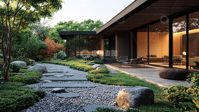 高清大图下载【趣麦麦图】现代日式庭院设计