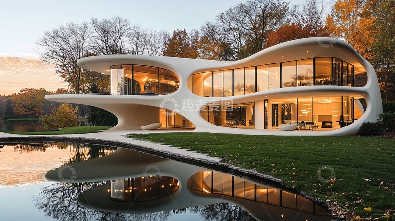 高清大图下载【趣麦麦图】流线型现代别墅