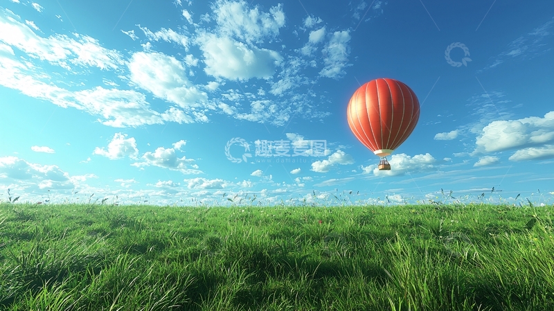 高清大图下载【趣麦麦图】红色热气球