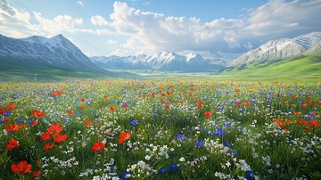 山峦花海