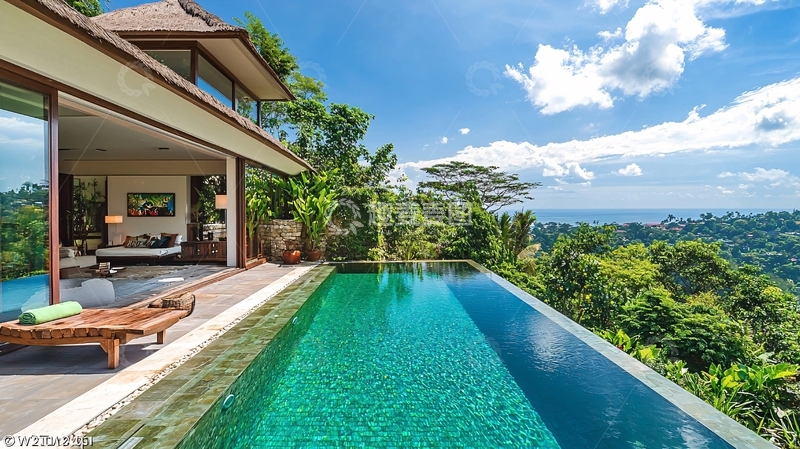 高清大图下载【趣麦麦图】山顶泳池别墅