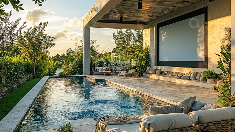 高清大图下载【趣麦麦图】户外泳池景观