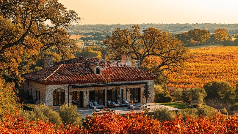 高清大图下载【趣麦麦图】秋日葡萄园庄园别墅