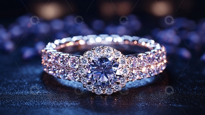 高清大图下载【趣麦麦图】玫瑰金钻戒