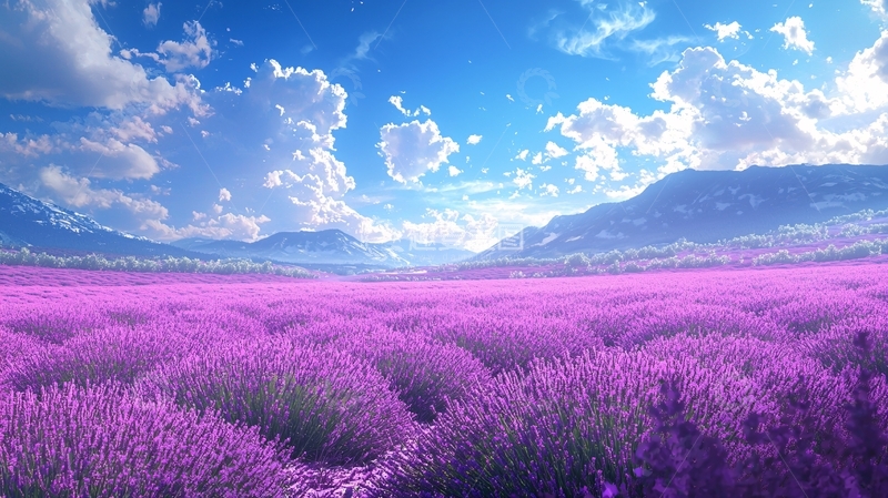 高清大图下载【趣麦麦图】薰衣草田园风光