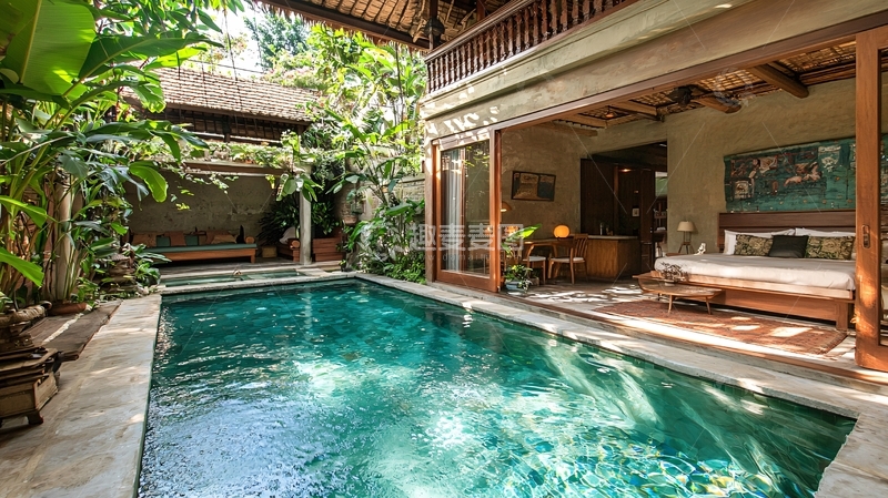 高清大图下载【趣麦麦图】泳池别墅庭院