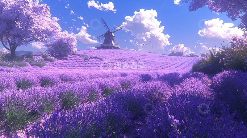 高清大图下载【趣麦麦图】薰衣草田园风光
