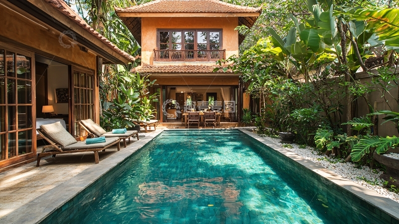 高清大图下载【趣麦麦图】私家泳池别墅