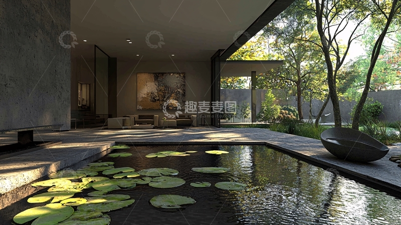 高清大图下载【趣麦麦图】现代简约庭院设计