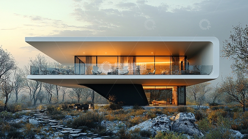 高清大图下载【趣麦麦图】现代简约风格别墅