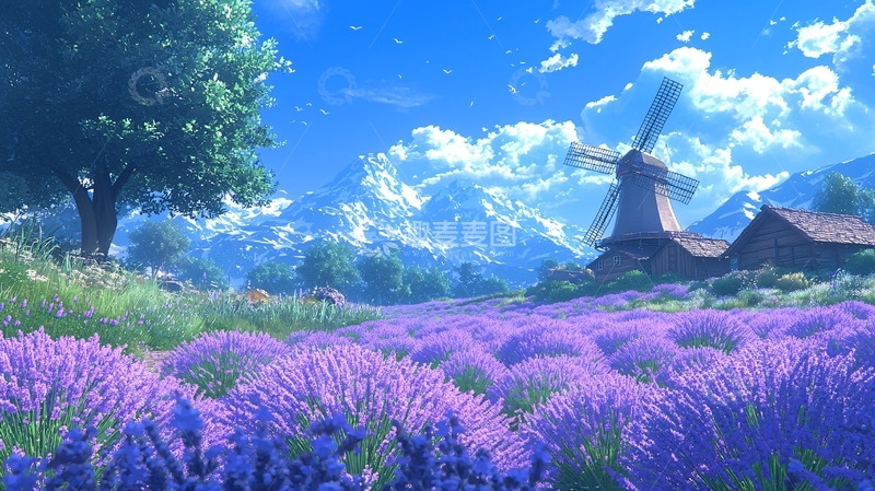 高清大图下载【趣麦麦图】薰衣草田园风光