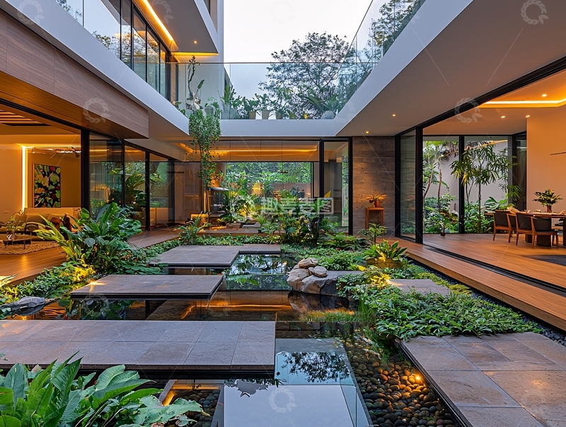 高清大图下载【趣麦麦图】现代庭院别墅