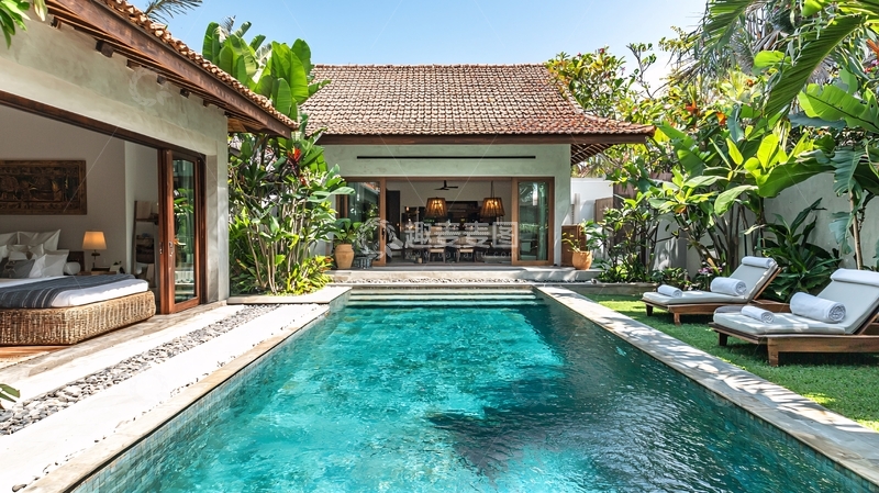 高清大图下载【趣麦麦图】别墅泳池花园