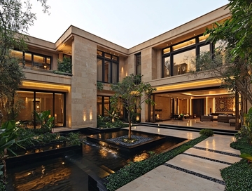 现代轻奢别墅庭院