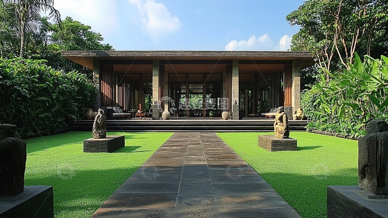 高清大图下载【趣麦麦图】现代风格别墅庭院