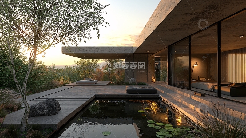 高清大图下载【趣麦麦图】现代简约庭院别墅