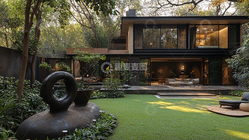 高清大图下载【趣麦麦图】现代风格别墅庭院