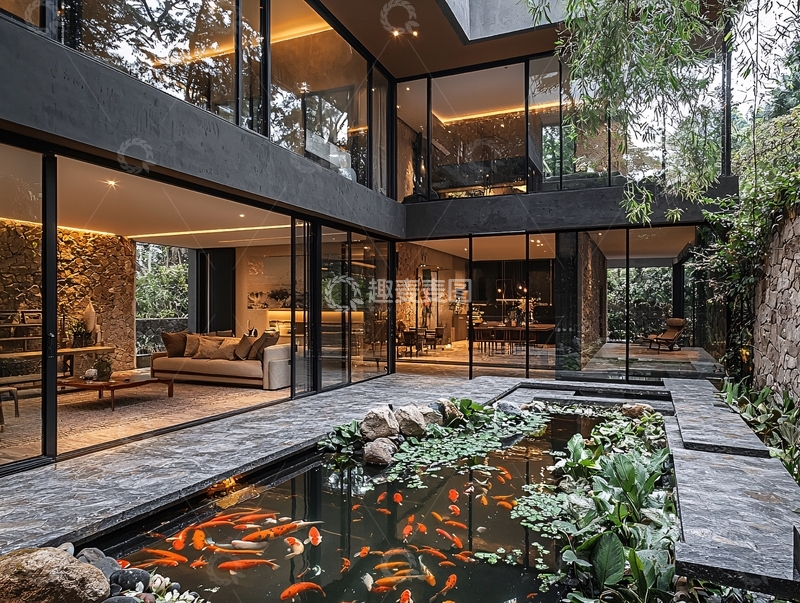 高清大图下载【趣麦麦图】现代风格庭院别墅