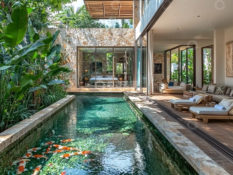 高清大图下载【趣麦麦图】现代别墅泳池庭院设计