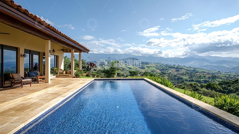 高清大图下载【趣麦麦图】山景泳池别墅