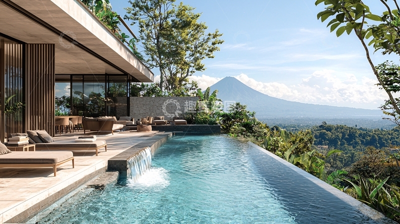 高清大图下载【趣麦麦图】山景泳池别墅