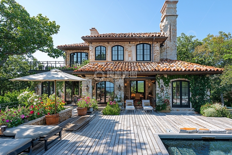 高清大图下载【趣麦麦图】别墅庭院风景