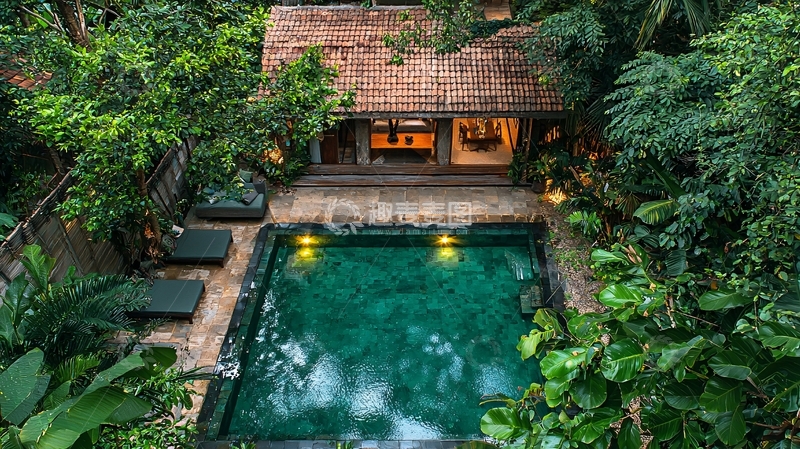 高清大图下载【趣麦麦图】热带雨林泳池别墅