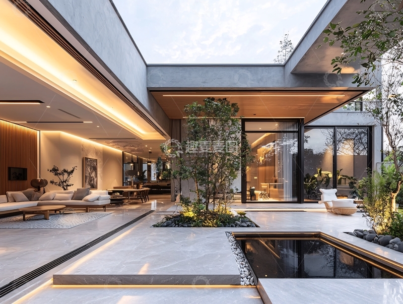 高清大图下载【趣麦麦图】现代简约庭院别墅