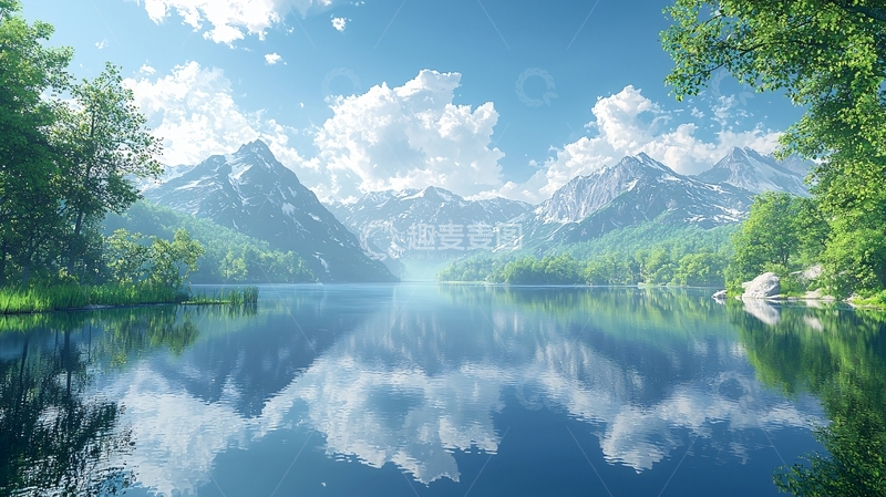 高清大图下载【趣麦麦图】山水湖泊风景