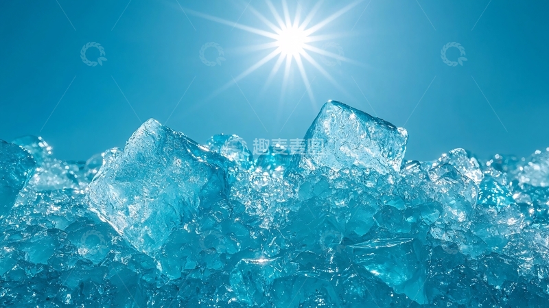 高清大图下载【趣麦麦图】阳光下的冰块
