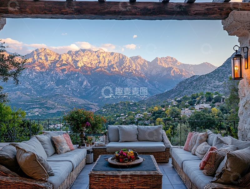 高清大图下载【趣麦麦图】山景阳台休闲区