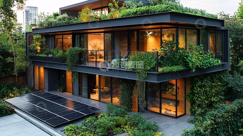 高清大图下载【趣麦麦图】现代绿色环保别墅建筑