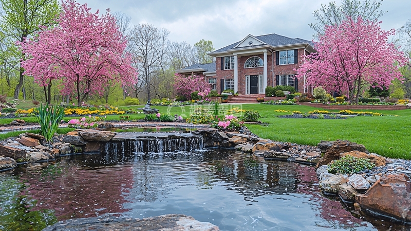 高清大图下载【趣麦麦图】春天别墅