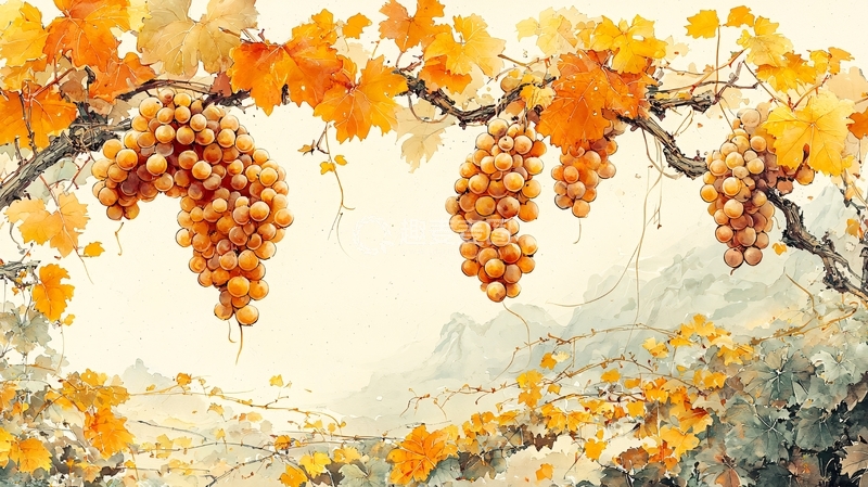 高清大图下载【趣麦麦图】秋季葡萄藤
