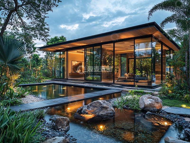 高清大图下载【趣麦麦图】现代简约玻璃屋