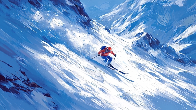 高清大图下载【趣麦麦图】雪山滑雪