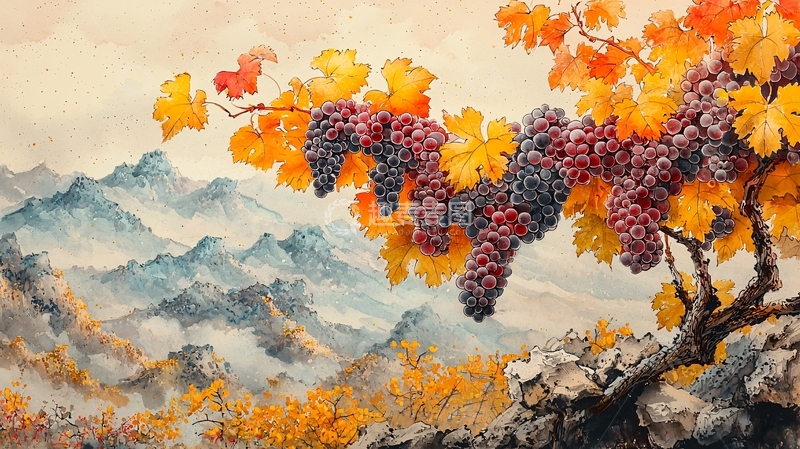 高清大图下载【趣麦麦图】秋季葡萄园