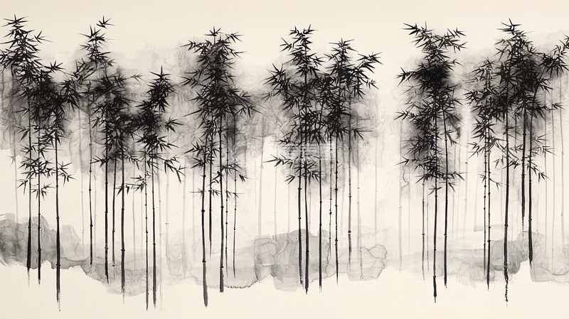 高清大图下载【趣麦麦图】水墨竹林